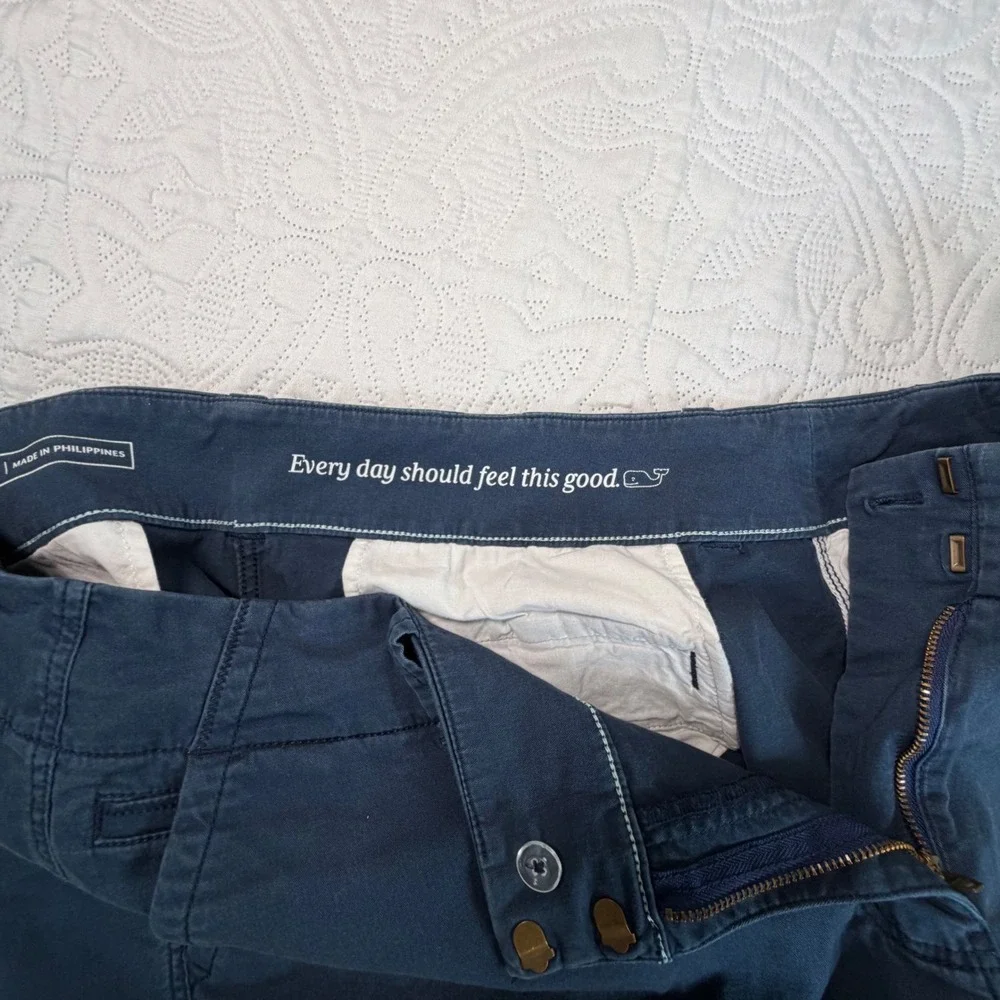 Vineyard Vines Womens Navy Blue Daybreak Chino Shorts Size 18 Stretch Cotton